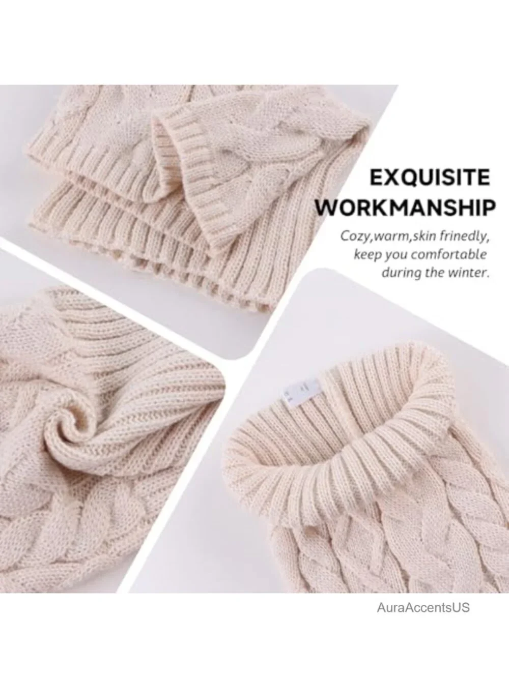 Warm Knitted Scarf Winter Neck Warmer Unisex Infinity Loop Circle Scarf